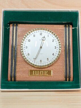 Clinton Remind-Alarm 8-Day 7-Jewel Swiss Desk Clock, New Old Stock, Original Box